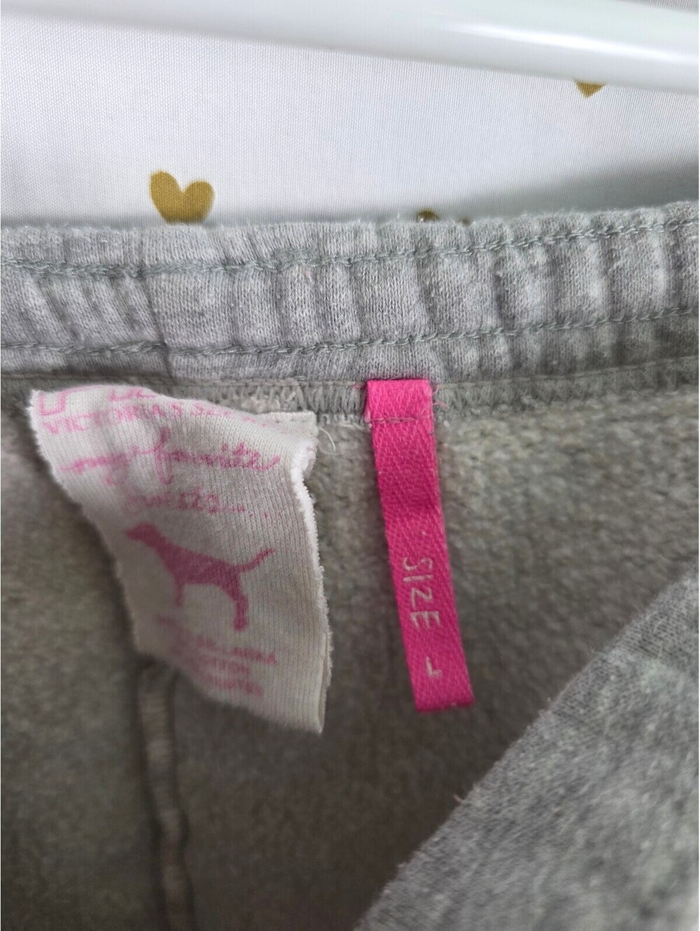 Victorias Secret PINK PHI BETA PINK Sweats Capri Sweatpants Grey Large Vintage - Picture 5 of 7